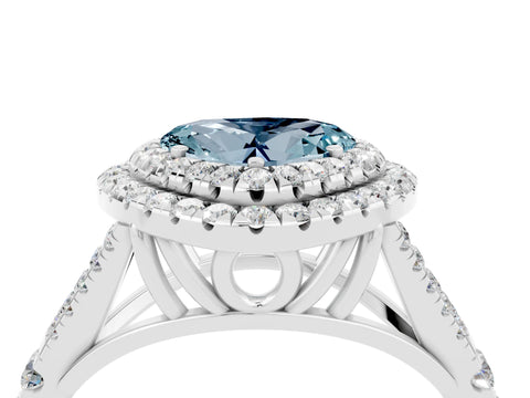 White gold Heart Cut Aquamarine Pavé Split Shank Double Halo Engagement Ring_4