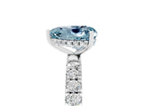 White gold Heart Cut Aquamarine Pave Band Solitaire Ring with Four-Prong Setting_29