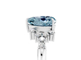White gold Heart Cut Aquamarine Ring with Side Stones and Four-Prong Setting_41