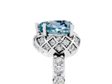 White gold Heart Cut Aquamarine Scalloped Halo Engagement Ring with Round Shared Prong Band_29