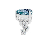 White gold Heart Cut Aquamarine Scattered Round Accent Ring with Prong Setting_29