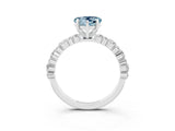White gold Heart Cut Aquamarine Side Stone Solitaire Ring with Round  and Four-Prong Setting_51