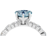 White gold Heart Cut Aquamarine Side Stone Solitaire Ring with Round  and Four-Prong Setting_52