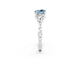 White gold Heart Cut Aquamarine Solitaire Celtic Knot Ring with Four-Prong Setting_14