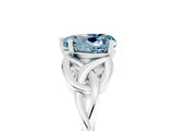 White gold Heart Cut Aquamarine Solitaire Celtic Knot Ring with Four-Prong Setting_17