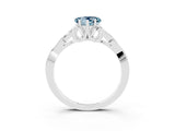 White gold Heart Cut Aquamarine Solitaire Engagement Ring with Celtic Knot Band and Four-Prong Setting_3