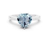 White gold Heart Cut Aquamarine Solitaire Engagement Ring with Classic Band and Four-Prong Setting_24