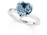 White gold Heart Cut Aquamarine Solitaire Engagement Ring with Classic Band and Four-Prong Setting_25