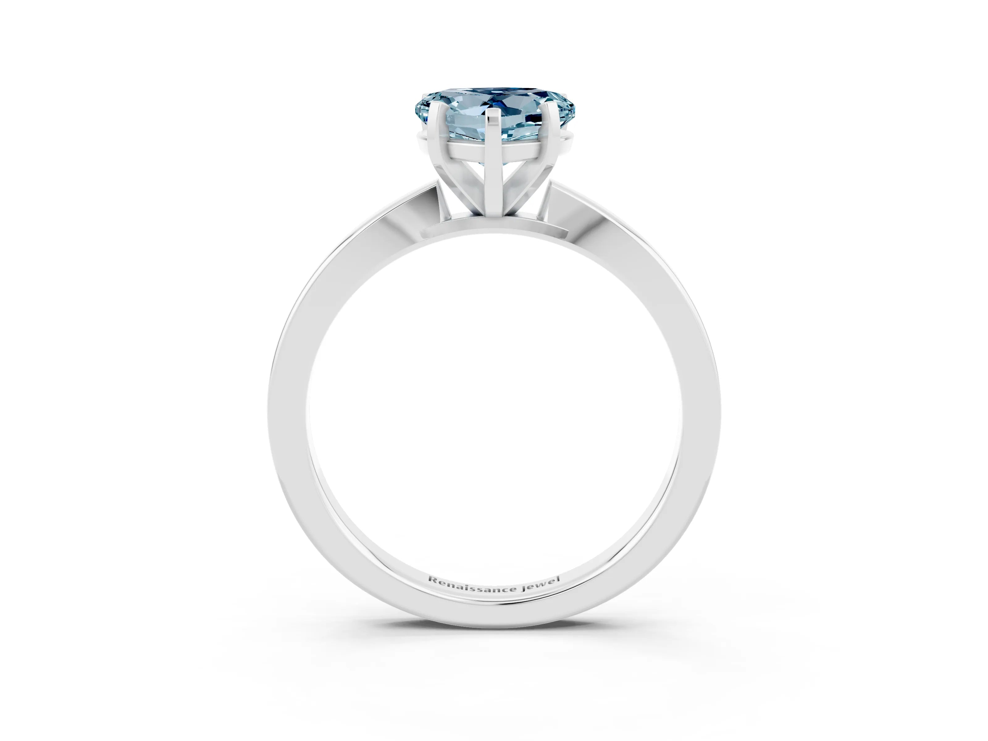 White gold Heart Cut Aquamarine Solitaire Engagement Ring with Classic Band and Four-Prong Setting_27