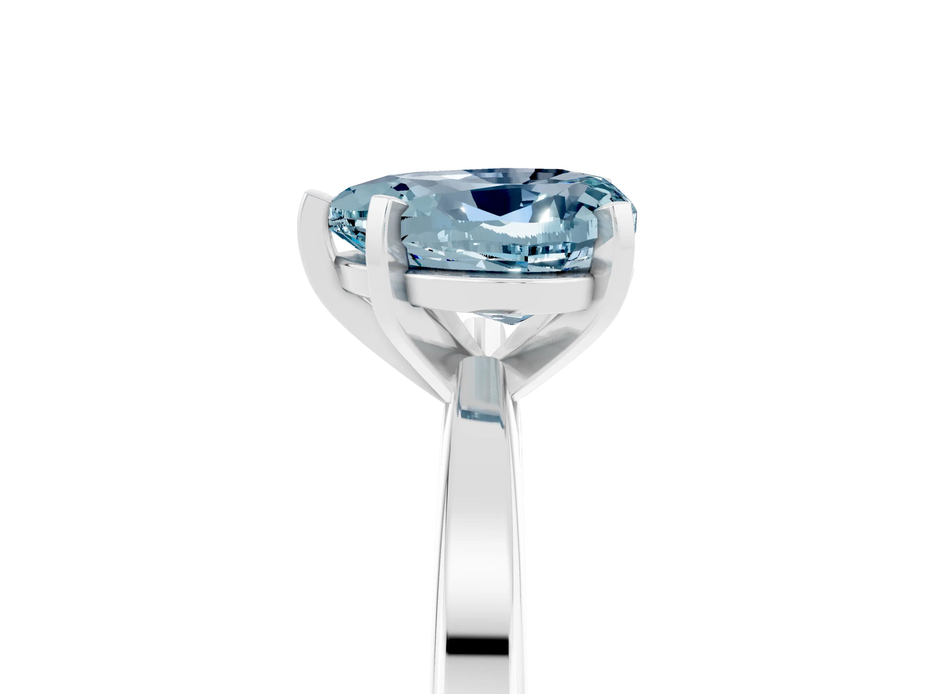 White gold Heart Cut Aquamarine Solitaire Engagement Ring with Classic Band and Four-Prong Setting_29