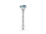 White gold Heart Cut Aquamarine Solitaire Engagement Ring with Pavé Band and Four-Prong Setting_2
