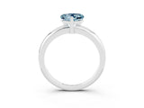 White gold Heart Cut Aquamarine Solitaire Engagement Ring with Round Band and Four-Prong Setting_3