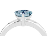 White gold Heart Cut Aquamarine Solitaire Engagement Ring with Round Band and Four-Prong Setting_4
