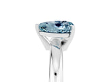White gold Heart Cut Aquamarine Solitaire Engagement Ring with Round Band and Four-Prong Setting_5
