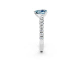 White gold Heart Cut Aquamarine Solitaire Pavé Engagement Ring with Round Band and Prong Setting_14