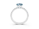 White gold Heart Cut Aquamarine Solitaire Pavé Engagement Ring with Round Band and Prong Setting_15