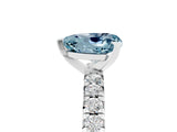 White gold Heart Cut Aquamarine Solitaire Pavé Engagement Ring with Round Band and Prong Setting_83
