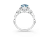 White gold Heart Cut Aquamarine Solitaire Ring with Filigree Band and Four-Prong Setting_27