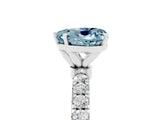 White gold Heart Cut Aquamarine Solitaire Ring with Pavé Accents and Four-Prong Setting_5