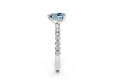 White gold Heart Cut Aquamarine Solitaire Ring with Round  Pavé Band and Four-Prong Setting_50