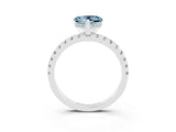 White gold Heart Cut Aquamarine Solitaire Ring with Round  Pavé Band and Four-Prong Setting_51