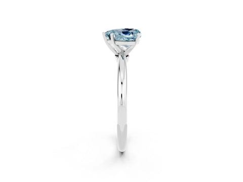 White gold Heart Cut Aquamarine Solitaire Ring with Six-Prong Setting and Classic Band_14