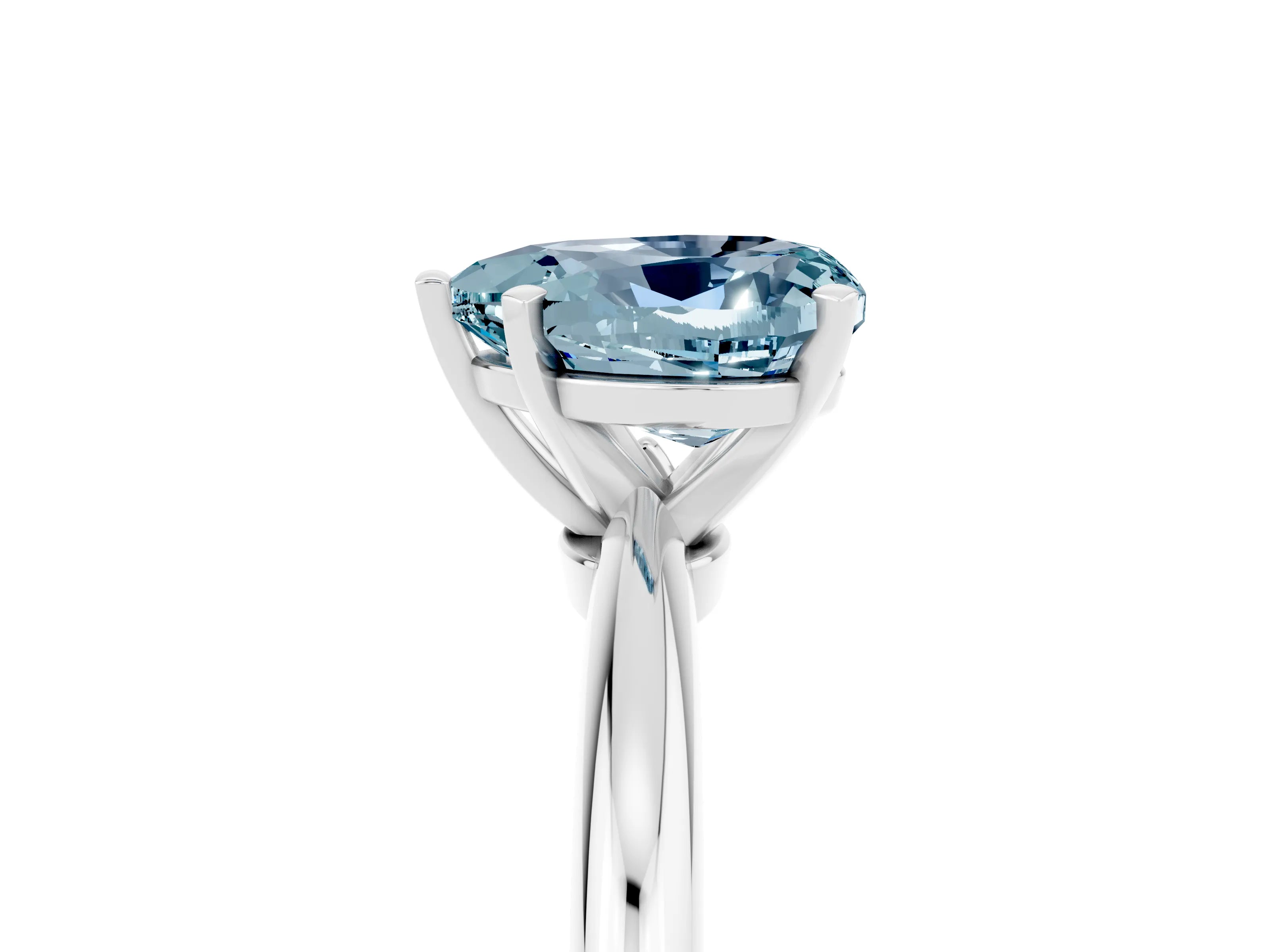 White gold Heart Cut Aquamarine Solitaire Ring with Six-Prong Setting and Classic Band_17