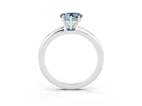White gold Heart Cut Aquamarine Solitaire Ring with Six-Prong Setting and Classic Band_3