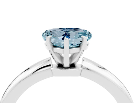 White gold Heart Cut Aquamarine Solitaire Ring with Six-Prong Setting and Classic Band_4
