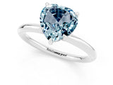 White gold Heart Cut Aquamarine Solitaire Ring with Thin Band and Four-Prong Setting_1
