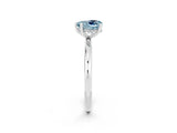 White gold Heart Cut Aquamarine Solitaire Ring with Thin Band and Four-Prong Setting_2