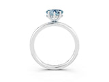 White gold Heart Cut Aquamarine Solitaire Ring with Thin Band and Four-Prong Setting_3