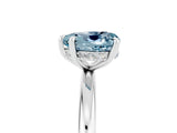White gold Heart Cut Aquamarine Solitaire Ring with Thin Band and Four-Prong Setting_5