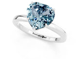 White gold Heart Cut Aquamarine Solitaire Ring with Thin Band and Prong Setting_13