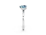 White gold Heart Cut Aquamarine Solitaire Ring with Thin Band and Prong Setting_14