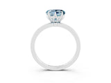 White gold Heart Cut Aquamarine Solitaire Ring with Thin Band and Prong Setting_15