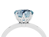 White gold Heart Cut Aquamarine Solitaire Ring with Thin Band and Prong Setting_16
