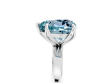 White gold Heart Cut Aquamarine Solitaire Ring with Thin Band and Prong Setting_41