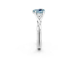 White gold Heart Cut Aquamarine Solitaire Twist Band Prong Setting Ring_38