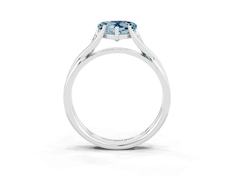 White gold Heart Cut Aquamarine Solitaire Twist Band Prong Setting Ring_39