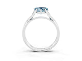 White gold Heart Cut Aquamarine Solitaire Twist Band Prong Setting Ring_39