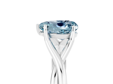 White gold Heart Cut Aquamarine Solitaire Twist Band Prong Setting Ring_41