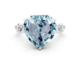 White gold Heart Cut Aquamarine Solitaire Twisted Band with Round  Accents and Prong Setting_12