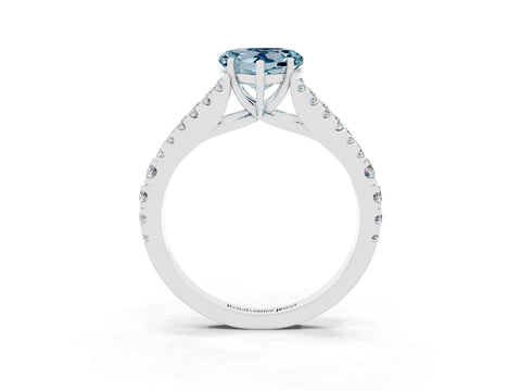 White gold Heart Cut Aquamarine Split Shank Pavé Engagement Ring with Four-Prong Setting_15