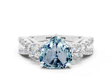White gold Heart Cut Aquamarine Three-Stone Ring with Pavé Split Shank and Four-Prong Setting_24