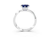 White gold Heart Cut Blue Sapphire Engagement Ring with Side Stone Accents and Four-Prong Setting_27