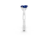 White gold Heart Cut Blue Sapphire Solitaire Engagement Ring with Cathedral Setting and Four-Prong Mount_134
