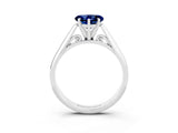White gold Heart Cut Blue Sapphire Solitaire Engagement Ring with Cathedral Setting and Four-Prong Mount_135