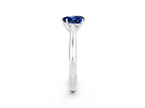 White gold Heart Cut Blue Sapphire Solitaire Engagement Ring with Cathedral Setting and Four-Prong Mount_50
