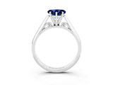 White gold Heart Cut Blue Sapphire Solitaire Engagement Ring with Cathedral Setting and Four-Prong Mount_51